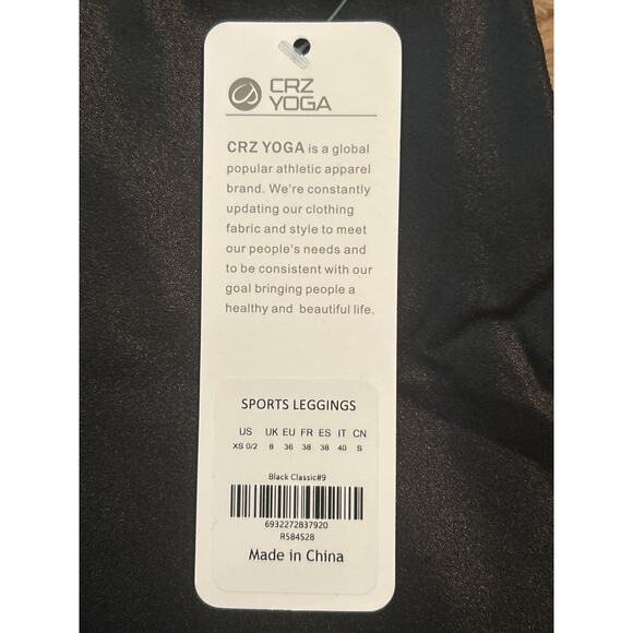 NWT CRZ Sports Leggings Black Polyester/Lycra Size XS (0/2) - Picture 2 of 4